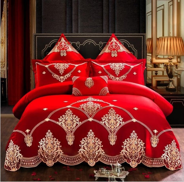 Luxury 100% Cotton Chinese Wedding Bedding Set - Chinese Wedding