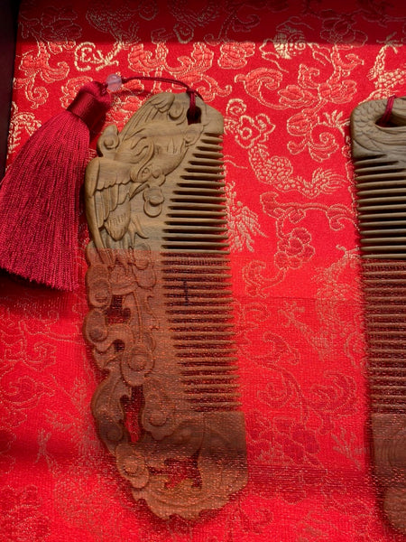 High-End Chinese Style Comb Mirror and Comb Set for Chinese Wedding