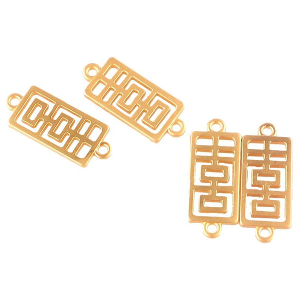 12PCS 23406 Gold Color Chinese Character Happy Charms Pendant for Chinese Wedding - Chinese Wedding