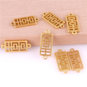 12PCS 23406 Gold Color Chinese Character Happy Charms Pendant for Chinese Wedding - Chinese Wedding