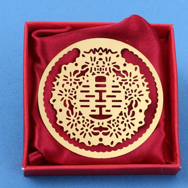 200PCS Double Happiness Gold Bookmarks Mtal with Tassels for Chinese Wedding - Chinese Wedding
