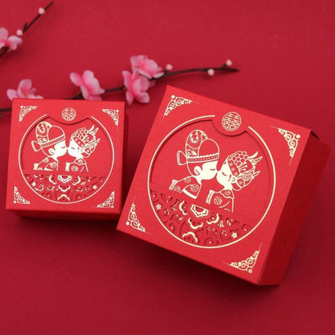50PCS Double Happiness Chinese Wedding Gift Boxes - HZ703 - Chinese Wedding