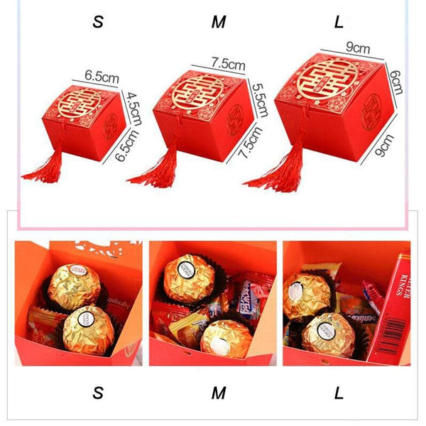 50PCS Double Happiness Chinese Wedding Gift Boxes - HZ703 - Chinese Wedding