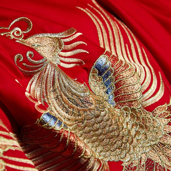 Luxury Phoenix Embroidery Bedding Set