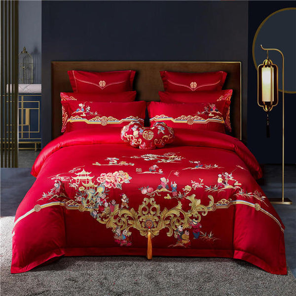 Luxury 100%  Princess Wedding Duvet Cover Bed Sheet Pillowcase Set
