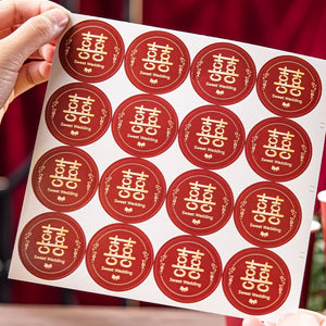 20PCS Double Happiness Traditional Chinese Wedding Stickers for gift bag/gift box Label Cookies  Red Blessing Sticker