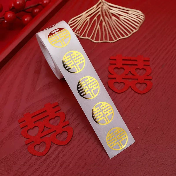 1Roll Double Happiness Traditional Chinese Wedding Favour Sticker