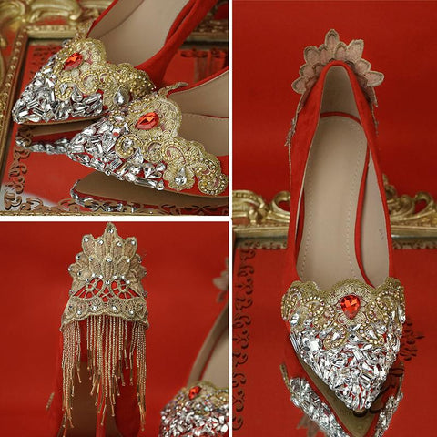 Chinese Wedding Red Bridal Shoes - 1875 - Chinese Wedding