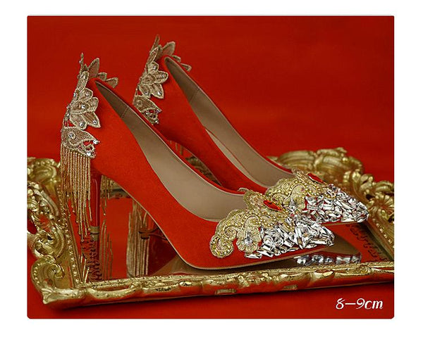 Chinese Wedding Red Bridal Shoes - 1875 - Chinese Wedding