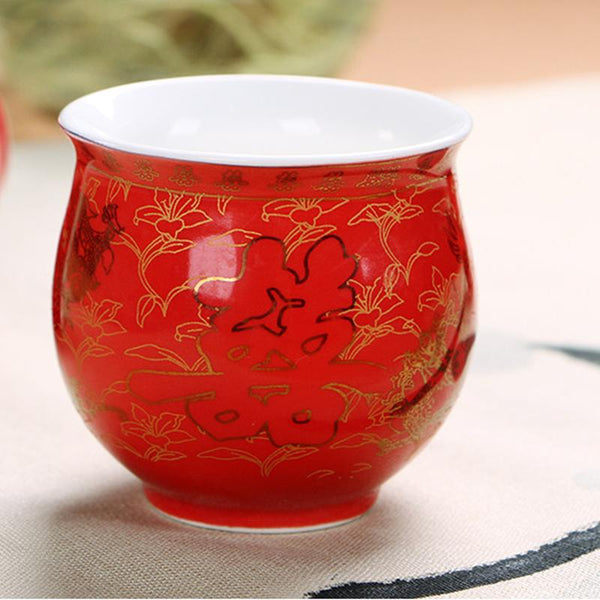 Double Happiness Wedding Ceramic Tea Set for Traditional Chinese Wedding - Chinese Wedding