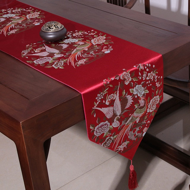 Birds and Flowers Table Runner for Chinese Wedding - Chinese Wedding