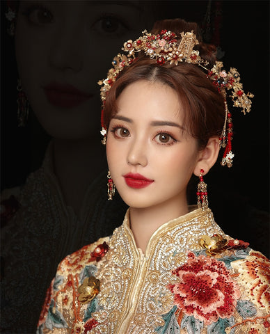 Bridal Red Beads Hair Accessories for Chinese Wedding - Chinese Wedding