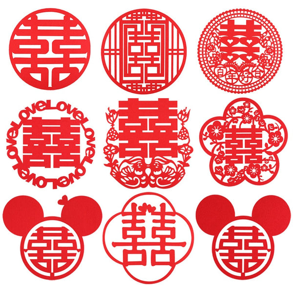 Non-woven Fabrics Double Happiness Stickers for Chinese Wedding - Chinese Wedding