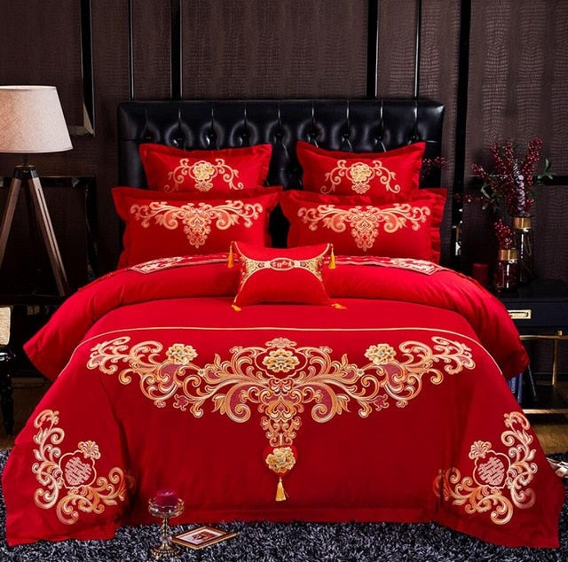 Luxury 100% Cotton Chinese Wedding Bedding Set - Chinese Wedding
