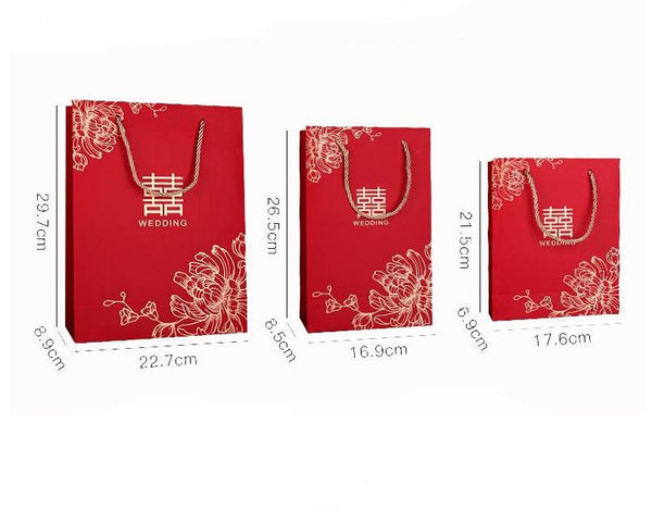 100pcs/lot Double Happiness Paper Gift Bags for Chinese Wedding - Chinese Wedding