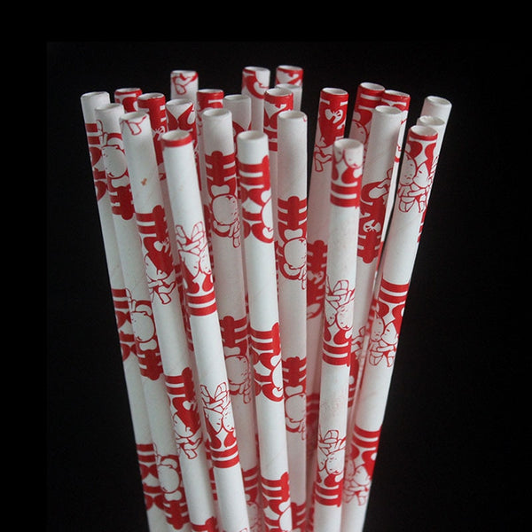 5000PCS Red Double Happiness Pattern Paper Straws for Chinese Wedding - Chinese Wedding