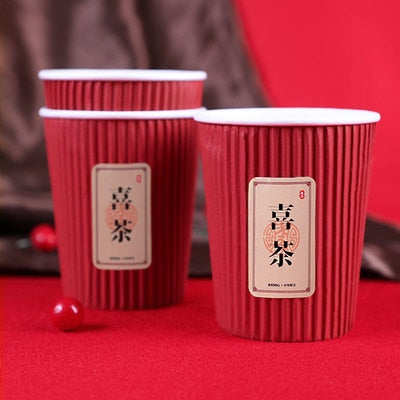 100PCS 250ML Disposable Paper Cups for Chinese Wedding