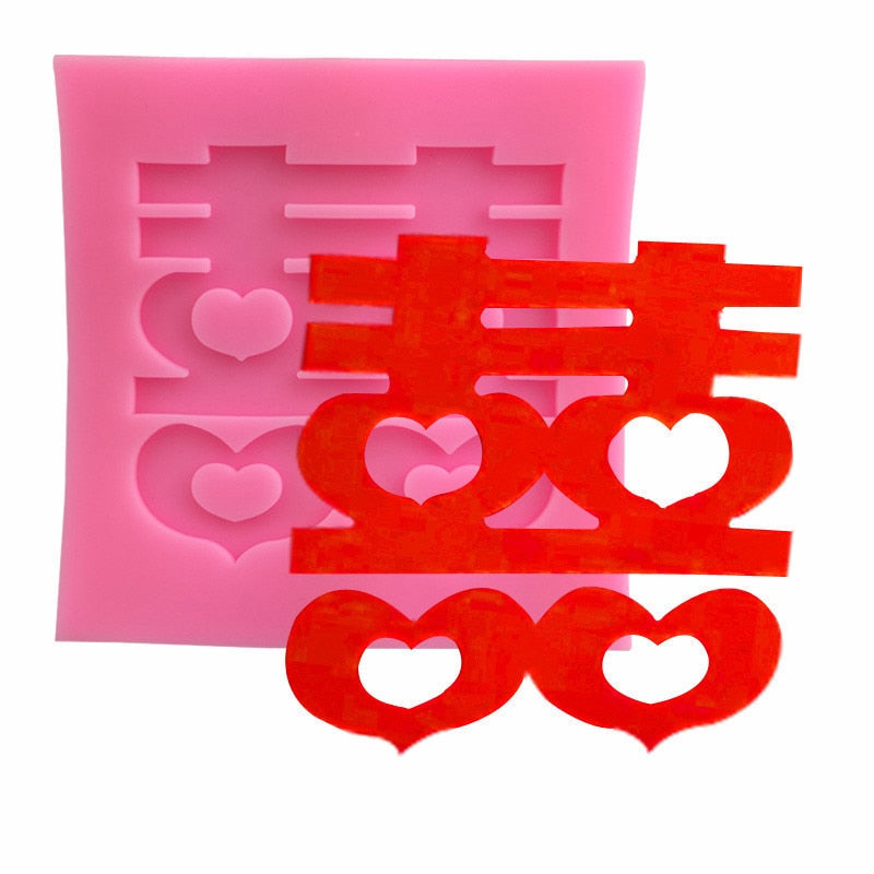 Double Happiness Silicone Mold for Chinese Wedding