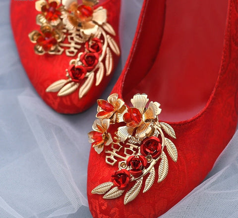Bride High Heels Shoe Clips for Chinese Wedding